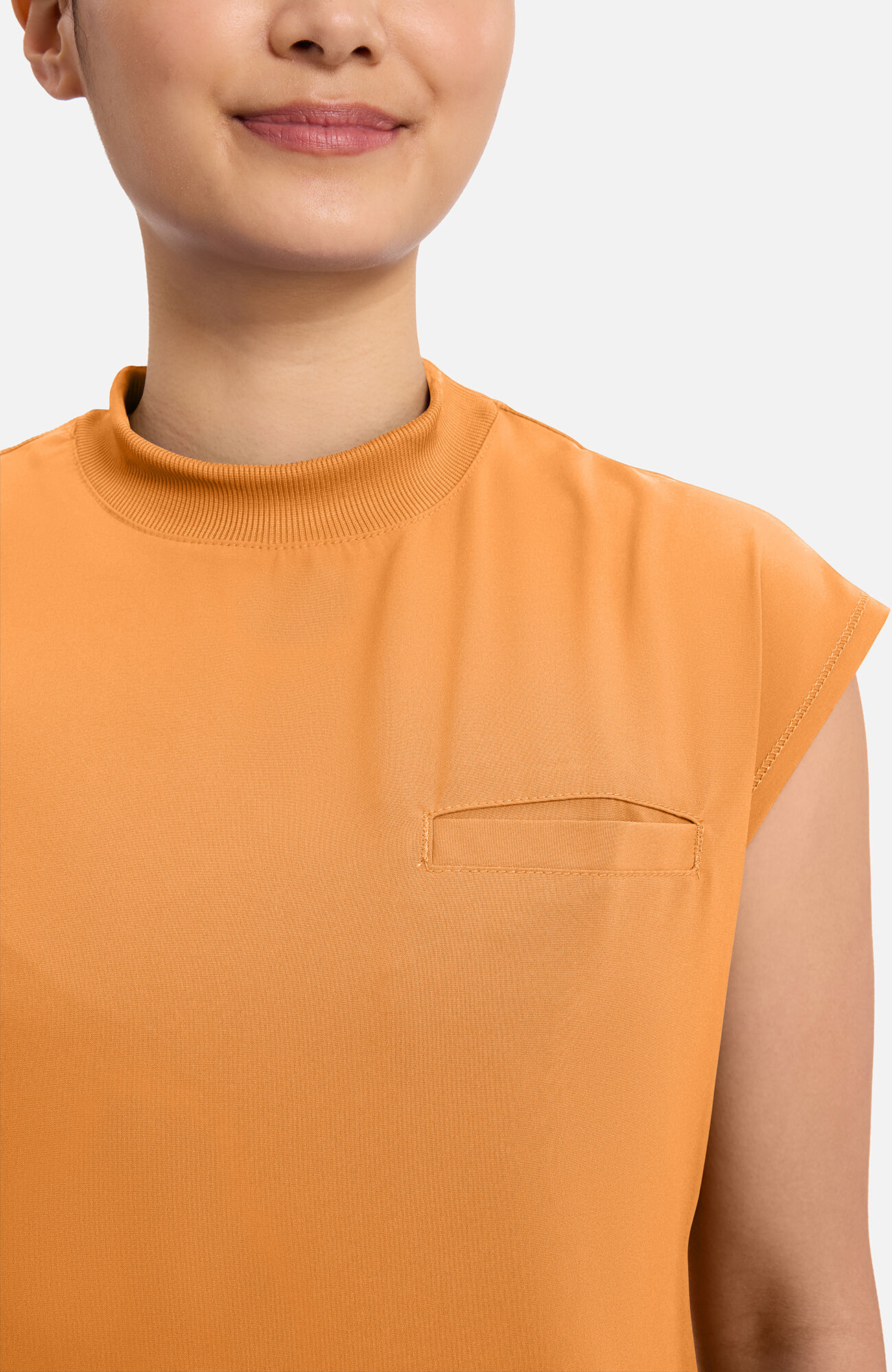 Women's Mock Neck Scrub Top, OSU Orange Sunrise | orange, large