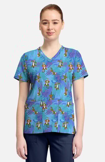 Women's Bouncy Brush Print Scrub Top Women's Bouncy Brush Print Scrub Top
