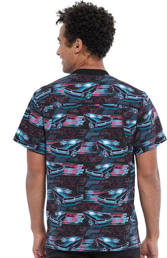 Clearance Men's Fast And Furious Print Scrub Top