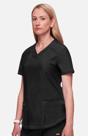Women's Curved Hemline V-Neck Scrub Top Women's Curved Hemline V-Neck Scrub Top
