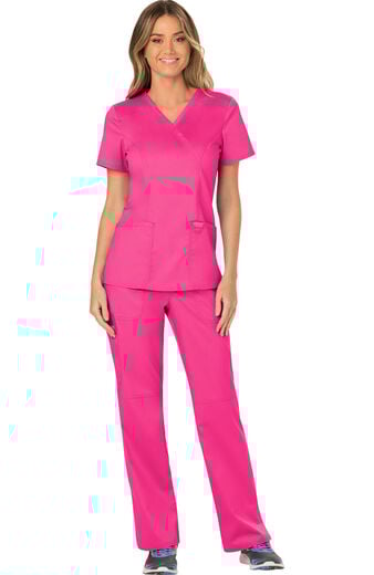 Women's Scrub Set: Shaped 3-Pocket Mock Wrap Top & Elastic Waist Cargo Pocket Pant Women's Scrub Set: Shaped 3-Pocket Mock Wrap Top & Elastic Waist Cargo Pocket Pant