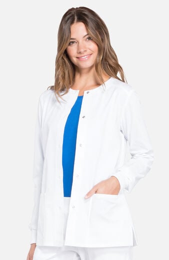 Women's Snap Front Warm-Up Solid Scrub Jacket Women's Snap Front Warm-Up Solid Scrub Jacket