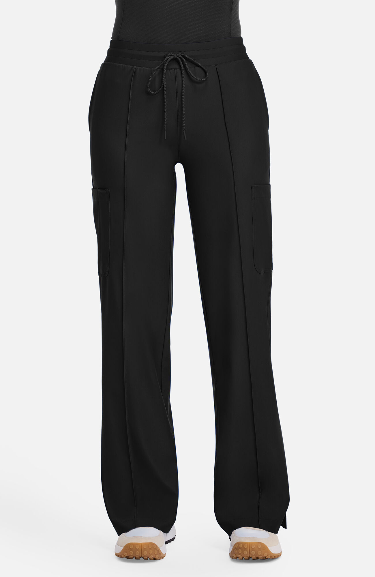 Women's Knit Pintuck 6-Pocket Wide Leg Scrub Pant