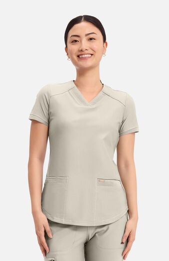 Women's Curved Hemline V-Neck Scrub Top Women's Curved Hemline V-Neck Scrub Top