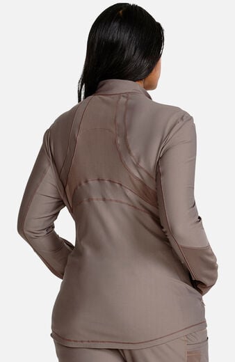 Women's Mesh Panel Zip Front Scrub Jacket Women's Mesh Panel Zip Front Scrub Jacket