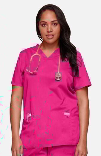 Women's 3-Pocket V-Neck Stretch Scrub Top Women's 3-Pocket V-Neck Stretch Scrub Top