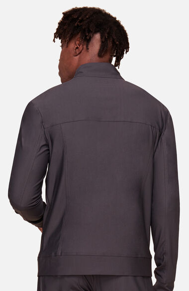 Men's Zip Front Solid Scrub Jacket, , large