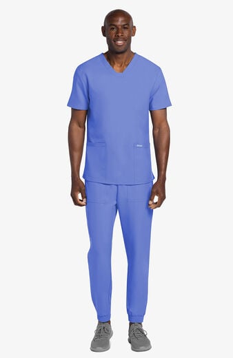 Men's Scrub Set: 2-Pocket Squared V-Neck Top & 4-Pocket Cargo Jogger Pant Men's Scrub Set: 2-Pocket Squared V-Neck Top & 4-Pocket Cargo Jogger Pant