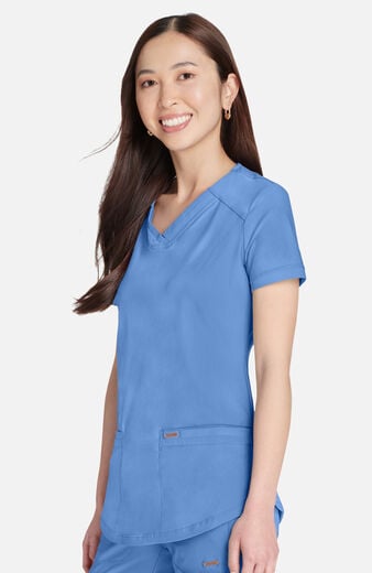 Women's Curved Hemline V-Neck Scrub Top Women's Curved Hemline V-Neck Scrub Top