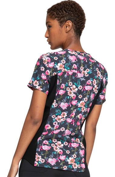 Clearance Women's Let's Flock Together Print Scrub Top, , large