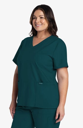 Women's Scrub Set: Rounded V-Neck Top & 5-Pocket Cargo Jogger Pant Women's Scrub Set: Rounded V-Neck Top & 5-Pocket Cargo Jogger Pant