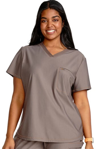 Women's Tuck-In Knit Mesh V-Neck Scrub Top Women's Tuck-In Knit Mesh V-Neck Scrub Top