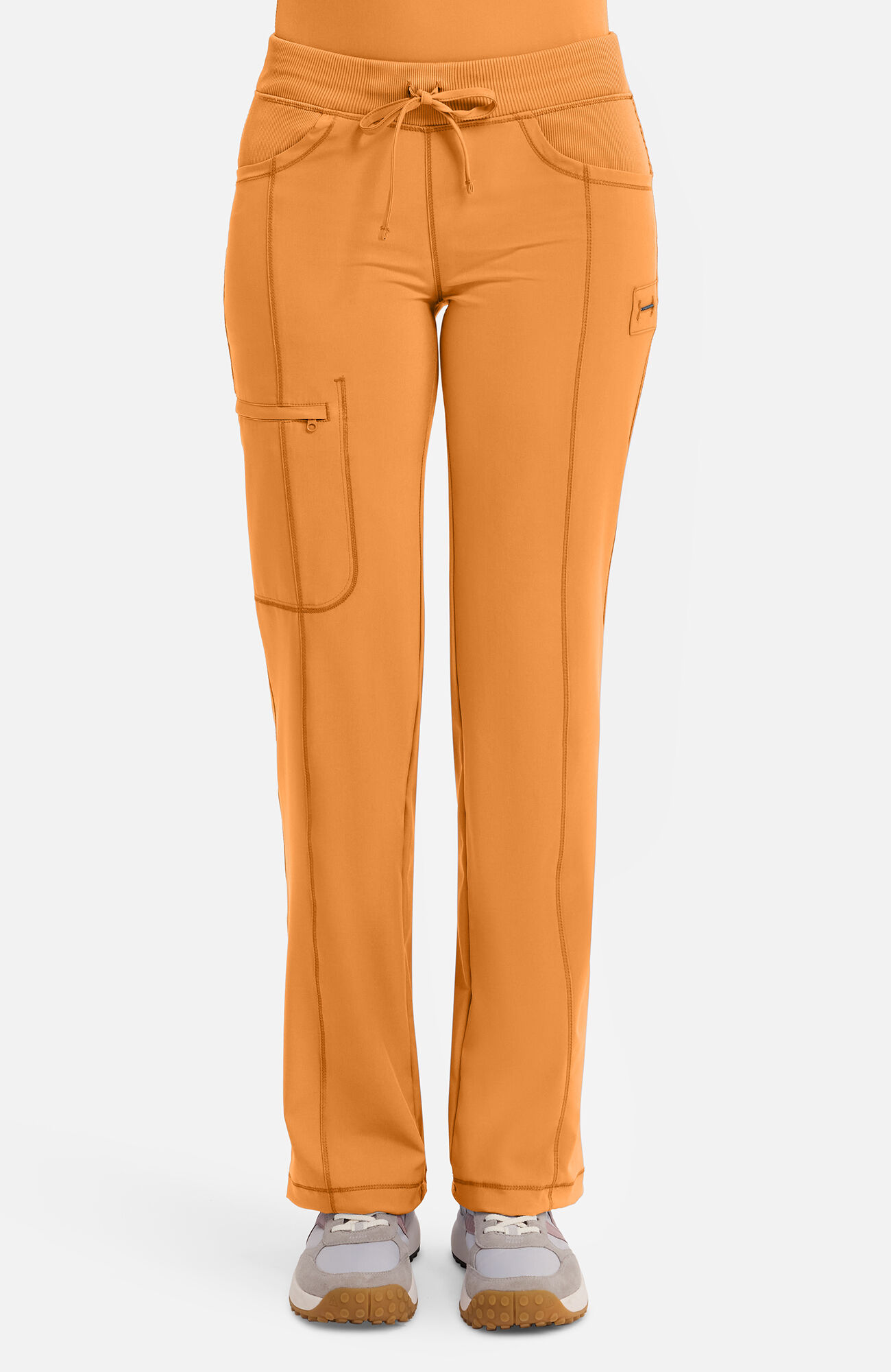 Women's Rib Knit Drawstring Waist Scrub Pant