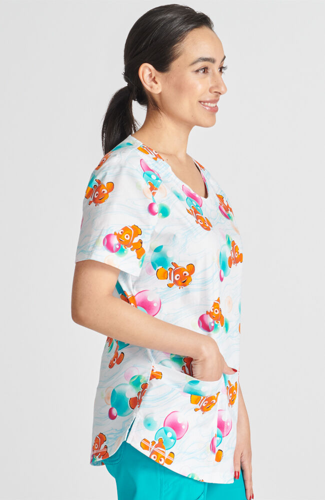 Clearance Tooniforms by Cherokee Women s Nemo Bubbles Print Scrub