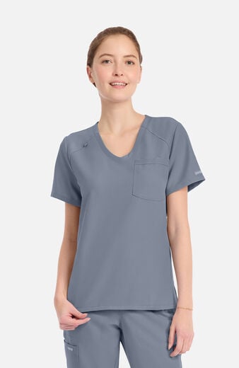 Women's Tuck-In Curved V-Neck Scrub Top Women's Tuck-In Curved V-Neck Scrub Top