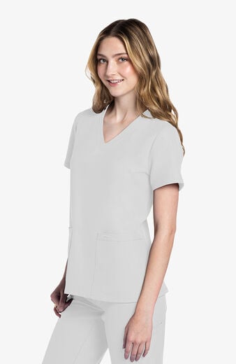 Women's Scrub Set: Rounded V-Neck Top & Drawstring Cargo Straight Leg Pant Women's Scrub Set: Rounded V-Neck Top & Drawstring Cargo Straight Leg Pant