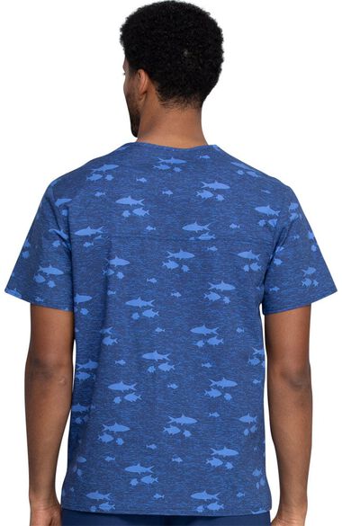 Clearance Men's Stay In School Print Scrub Top, , large