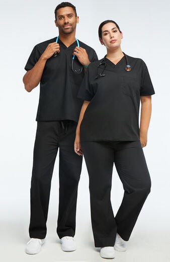 Unisex Scrub Set: V-Neck Top & Drawstring Pant Unisex Scrub Set: V-Neck Top & Drawstring Pant
