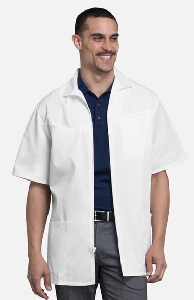 Clearance Men's Med-Man Zip Front 32" Lab Coat, , large