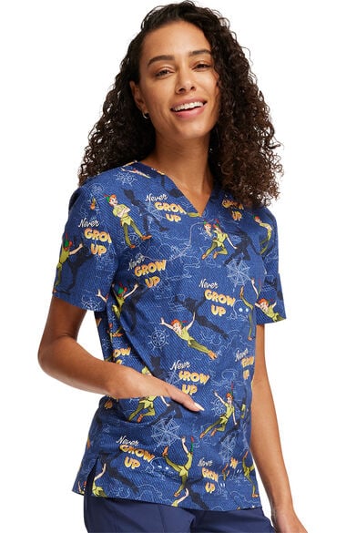 Clearance Unisex Come With Me Print Scrub Top, , large