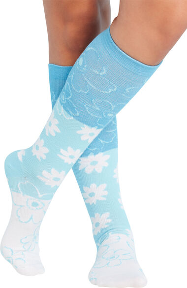 Women's 10-15 mmHg Oversized Floral Print Support Sock 2 Pack, , large