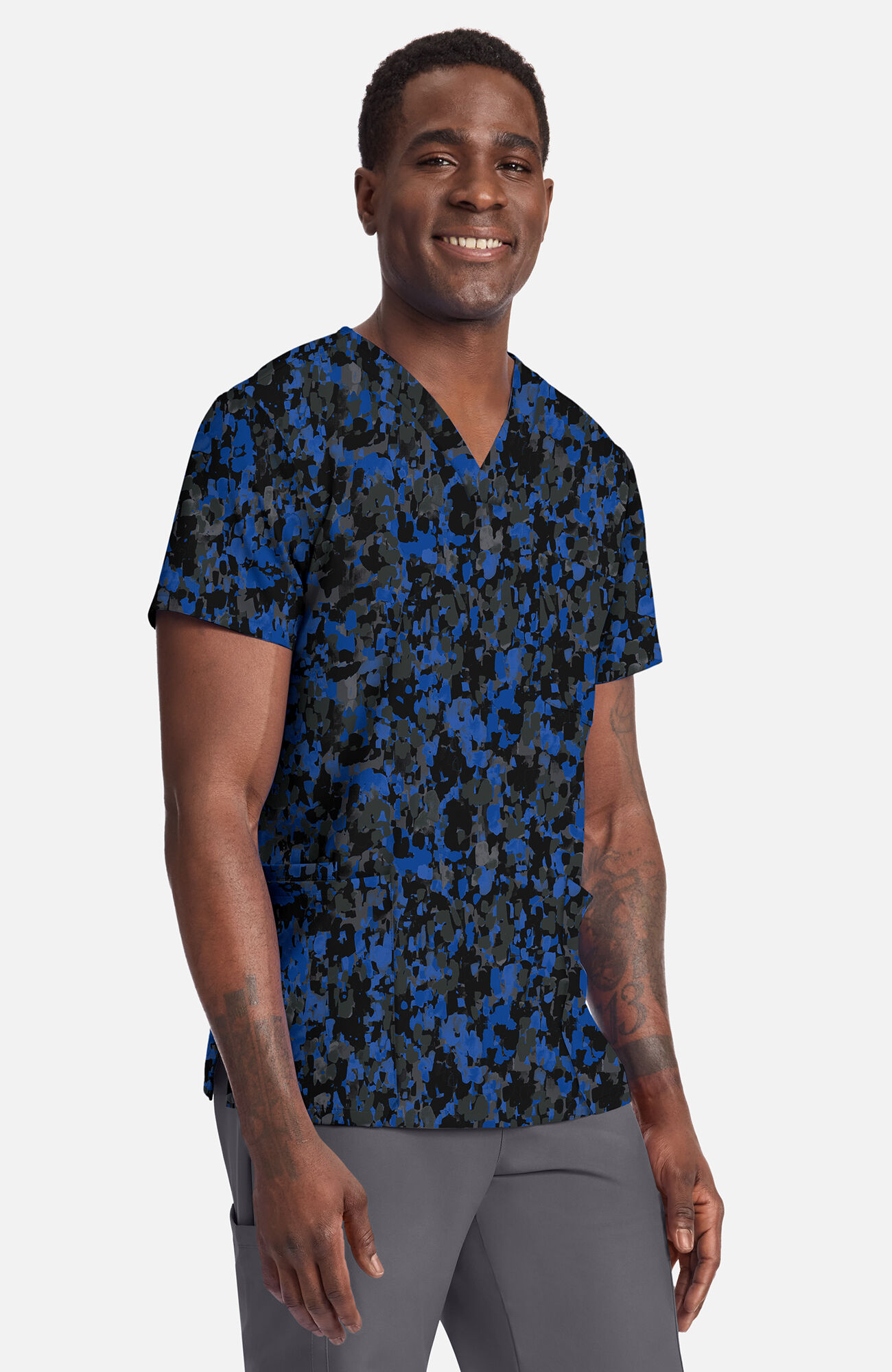 Men's Dabbling In Paint Print Scrub Top, , large