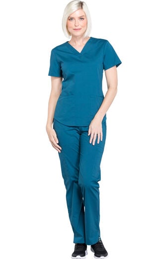 Women's Scrub Set: 4-Pocket Shirttail Top & Rib Knit Cargo Waist Pant Women's Scrub Set: 4-Pocket Shirttail Top & Rib Knit Cargo Waist Pant