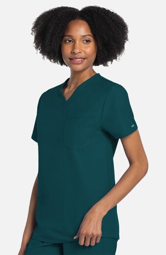 Unisex Scrub Set: Tuck-In 1-Pocket V-Neck Top & 3-Pocket Straight Leg Drawstring Pant Unisex Scrub Set: Tuck-In 1-Pocket V-Neck Top & 3-Pocket Straight Leg Drawstring Pant
