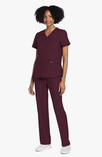 Women's Scrub Set: 3-Pocket V-Neck Shirttail Top & Drawstring Cargo Straight Leg Pant Women's Scrub Set: 3-Pocket V-Neck Shirttail Top & Drawstring Cargo Straight Leg Pant