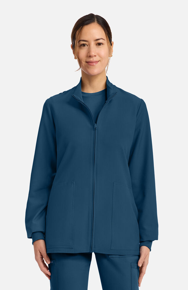 Women's 2-Pocket Zip Front Scrub Jacket
