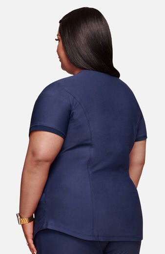 Women's Curved Hemline V-Neck Scrub Top Women's Curved Hemline V-Neck Scrub Top