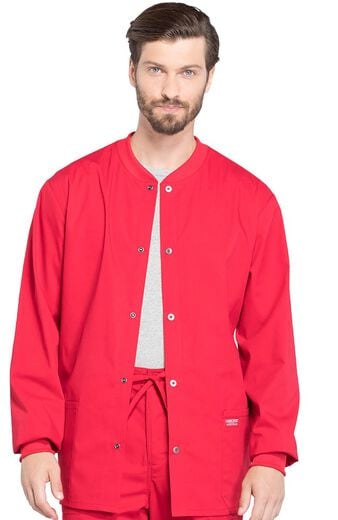 Men's Snap Front Warm-Up Solid Scrub Jacket