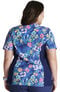 Clearance Women's Mock Wrap Blooming Tie Dye Print Scrub Top, , large