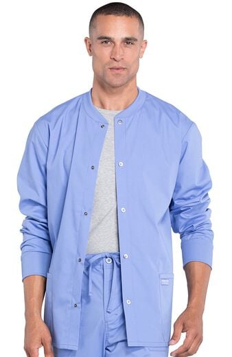 Men's Snap Front Warm-Up Solid Scrub Jacket Men's Snap Front Warm-Up Solid Scrub Jacket