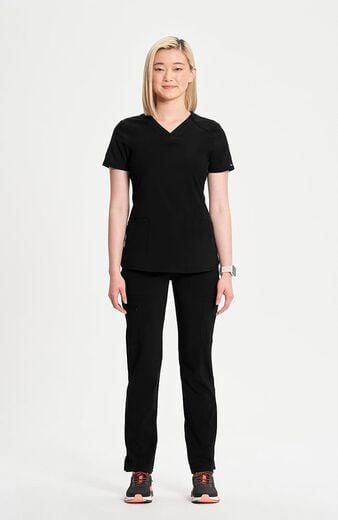 Women's 2-Pocket Shirttail Knit V-Neck Scrub Top Women's 2-Pocket Shirttail Knit V-Neck Scrub Top