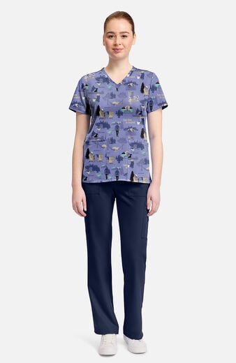 Women's Take Time To Unwind Print Scrub Top Women's Take Time To Unwind Print Scrub Top