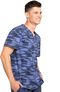 Clearance Men's V-Neck Abstract Print Scrub Top, , large