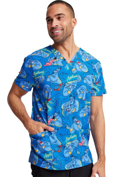 Clearance Unisex Applause Print Scrub Top, , large