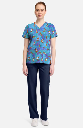Women's Bouncy Brush Print Scrub Top Women's Bouncy Brush Print Scrub Top