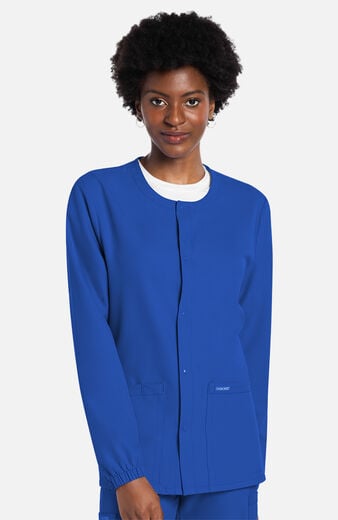 Unisex Snap-Front Crew Neck Scrub Jacket Unisex Snap-Front Crew Neck Scrub Jacket