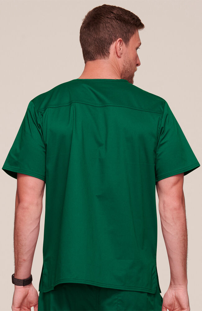 Men s V Neck Chest Pocket Solid Scrub Top Cherokee Uniforms