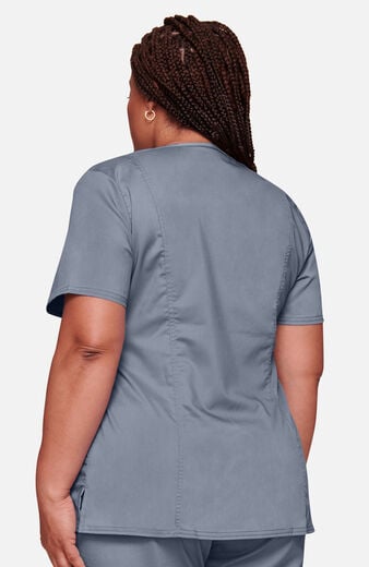 Women's Scrub Set: Shaped 3-Pocket Mock Wrap Top & Drawstring Flare Pant Women's Scrub Set: Shaped 3-Pocket Mock Wrap Top & Drawstring Flare Pant