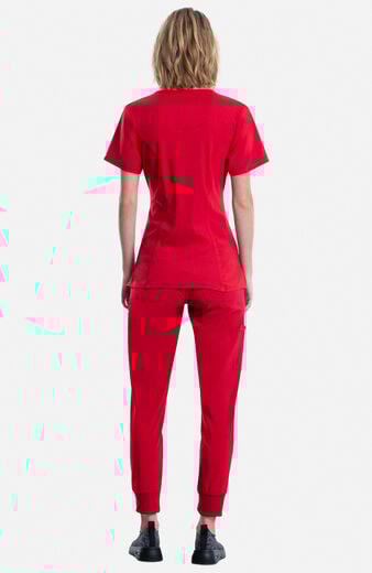 Women's Scrub Set: Split Round Neck Top & Tapered Jogger Pant Women's Scrub Set: Split Round Neck Top & Tapered Jogger Pant