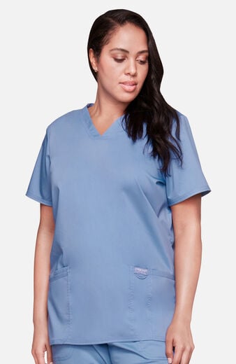 Women's 3-Pocket V-Neck Stretch Scrub Top Women's 3-Pocket V-Neck Stretch Scrub Top