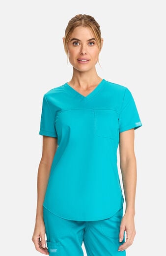 Women's V-Neck Tuck-In Solid Scrub Top Women's V-Neck Tuck-In Solid Scrub Top