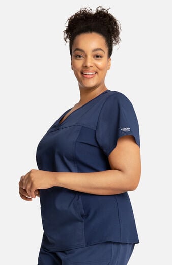 Women's Knit Panel Solid Scrub Top Women's Knit Panel Solid Scrub Top