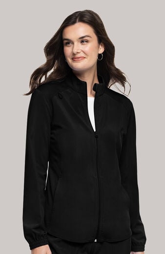 Women's Zip Front Shirttail Scrub Jacket Women's Zip Front Shirttail Scrub Jacket