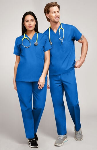 Unisex Scrub Set: V-Neck Top & Drawstring Pant Unisex Scrub Set: V-Neck Top & Drawstring Pant