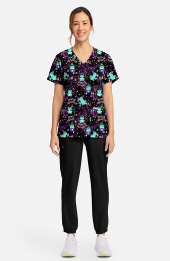 Women's Hocus Croakus Print Scrub Top Women's Hocus Croakus Print Scrub Top