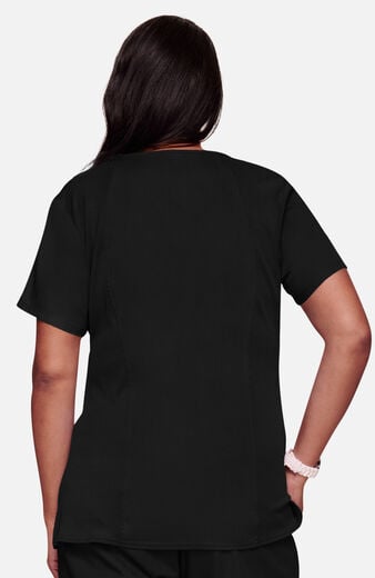 Women's Knit V-Neck Solid Scrub Top Women's Knit V-Neck Solid Scrub Top